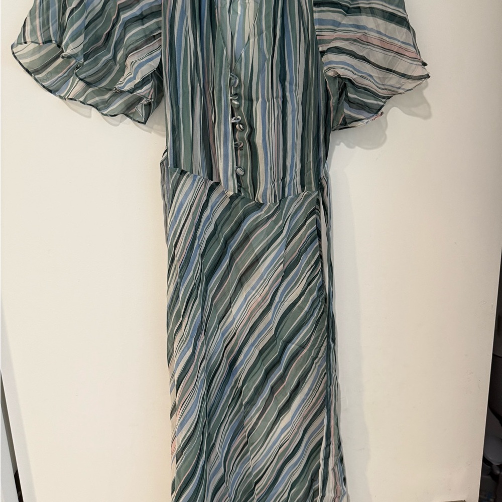Diane Von Furstenberg Multicolor Striped Long Sleeve Dress - Picture 3 of 9